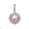 Approx. 7.0 - 8.0 mm, Freshwater Pearl, Halo CZ Pearl Hinge Clasp
