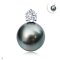 Approx. 12.0 mm, Tahitian Pearl, Diamond Dot Pearl Pendant
