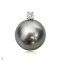 Approx. 12.0 mm, Tahitian Pearl, Diamond Dot Pearl Pendant