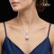Approx. 16.0 mm, Shangri - La Lot, Edison Pearl, Solitaire Pearl, Cup CZ Paved Hinge Clasp Pendant with Cable Chain
