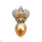 Approx. 11.0 - 13.0 mm, Gold South Sea Pearl, Cattleya Pearl Pendant