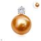 Approx. 13.0 mm, Gold South Sea Pearl, Diamond Dot Solitaire Pearl Pendant