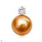 Approx. 13.0 mm, Gold South Sea Pearl, Diamond Dot Solitaire Pearl Pendant