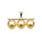 Approx. 7.5 mm, Moonlight Lot, Akoya Pearl, Triple Pearl Bar Pendant