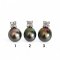 Approx. 10.5 - 11.8 mm, Tahitian Pearl, Diamond Flower Dot Solitaire Pearl Pendant
