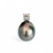 10.1 mm, Tahitian Pearl, Diamond Dot Solitaire Pearl Pendant