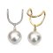 Approx.14.0 mm, White South Sea Pearl, Horseshoe Diamond Paved Hinge Clasp Dangle Pearl Peandant
