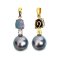 10.3 mm, Tahitian Pearl, Four Prongs Black Opal Dangle Diamond & Pearl Pendant