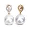 16.0 mm, White South Sea Pearl, Royal Wreath Diamond Dangle Pearl Pendant
