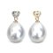 11.7 mm, White South Sea Pearl, Dimond Dot Heart Shape Dangle Pearl Pendant