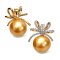 Approx. 12.0 - 13.0 mm, Gala Gold Lot, Gold South Sea Pearl, Bow Diamond Pearl Pendant