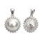 10.3 mm, White South Sea Pearl, Solitaire Pearl Halo Diamond Pendant