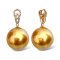 14.4 mm, Gala Gold Lot, Gold South Sea Pearl, Diamond Links Dangle Pearl Pendant