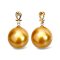 15.1 mm, Gala Gold Lot, Gold South Sea Pearl, Horseshoe Diamond Dangle Pearl Pendant