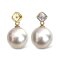 11.5 mm, White South Sea Pearl, Rhombus Shape Diamond Dangle Pearl Pendant