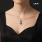 10.6 mm, Tahitian Pearl, Bow CZ Pearl Pendant