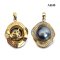 10.6 mm, Tahitian Pearl, Flower CZ Paved Pearl Pendant