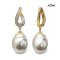 12.7 mm, Gold South Sea Pearl, Infinity CZ Paved Dangle Pearl Pendant