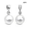 Approx. 13.0 -14.0 mm, White South Sea Pearl, CZ Dot Dangle Solitaire Pearl Pendant