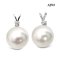 Approx. 12.0 mm, White South Sea Pearl, Rabbit Ear Diamond Dot Pearl Pendant