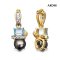 Approx. 8.7 mm, Keshi Tahitian Pearl, Sky Blue Topaz Pearl Pendant