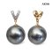 Approx. 14.0 mm, Tahitian Pearl, V Shape Diamond Paved Dangle Pearl Pendant