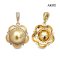Approx. 9.0 mm, Gold South Sea Pearl, Flower Pearl Pendant