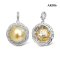 Approx. 13.0 mm, Gold South Sea Pearl, Solitaire Pearl Twisted Halo Pendant