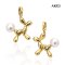 Approx. 8.0 mm, Hanamomo, Akoya Pearl, Balloon Dog Pearl Hinge Clasp Pendant