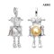 Approx. 9.0 mm, Gold South Sea Pearl, Robot Pearl Pendant