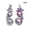 Approx. 13.0 - 17.0 mm, Edison Pearl, Spirit & Spiral Hinge Clasp Pendant