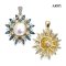 13.8 mm, Gold South Sea Pearl, Pearl Halo London Blue Topaz and White Zircon Hinge Clasp Pendant