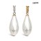 8.5 mm, Hanashinju, Freshwater Pearl, Three Stones Diamond Dangle Pearl Pendant