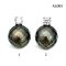 Approx. 10.1 mm, Hanashinju, Tahitian Pearl, CZ Dot Pearl Pendant
