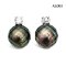 Approx. 10.1 mm, Hanashinju, Tahitian Pearl, CZ Dot Pearl Pendant