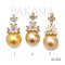 Approx. 11.0 -13.0 mm, Gold South Sea Pearl, Flower Dangle Pearl Pendant