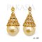 13.7 mm, Gold South Sea Pearl, Spades Cap CZ Pearl Pendant
