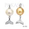 Approx. 12.0 mm, Gold South Sea Pearl, Pearl Dolphin Tail Pendant