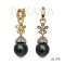 Approx. 11.0 - 12.0 mm, Tahitian Pearl, Flower Dangle Pearl Hinge Clasp Pendant