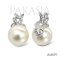 Approx. 12.5 mm, Gold South Sea Pearl, Leaves CZ Pearl, Pendant