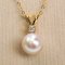 Approx. 7.45 mm, Akoya Pearl, Solitaire Pearl Pendant with Chain Necklace