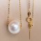 Approx. 14.20 - 14.40 mm, South Sea Pearl, Solitaire Pearl Pendant with Chain Necklace