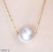 Approx. 13.4 - 13.9 mm, South Sea Pearl, Solitaire Pearl Pendant with Chain Necklace