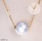 Approx. 13.4 - 13.9 mm, South Sea Pearl, Solitaire Pearl Pendant with Chain Necklace
