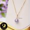 (ไม่รวมสร้อย) จี้มุกเม็ดเดี่ยว มุกน้ำจืดคัดเกรด สีม่วง ทรงบาร็อค Ripple Pearl ขนาด 11-12 mm เกรด AAA ตัวเรือนทองแท้ 18K น้ำหนักทอง 0.9 g. / LZFN-Q012