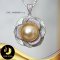 (ไม่รวมสร้อย) จี้กุหลาบ มุก South Sea สี ทอง Middle Gold ทรงกลม ขนาด 13 mm เกรด AA+ ตัวเรือนเงินแท้ 92.5 ชุบทองคำขาว ประดับเพชร CZ / P657 / จ657 / 28.2.64