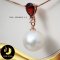 (ไม่รวมสร้อย) จี้พลอยแท้ Garnet ทรงหยดน้ำ ประดับพลอยแท้ White Topaz  ห้อยมุก Edison น้ำจืดคัดเกรด สีขาว ทรงกลม ขนาด 13 mm เกรด AA+ ตัวเรือนเงินแท้ 92.5 ชุบทอง / P644 /จ644 / 17.2.64