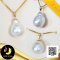 (ไม่รวมสร้อย) จี้ไข่มุก South Sea เม็ดเดี่ยว จุกจี้จีบทองแท้ 18K ไข่มุก South Sea น้ำเค็มคัดเกรด สีขาว ทรงบารอก ขนาด 12 mm เกรด AA+ ตัวเรือนจี้จุกจี้จีบ ทองแท้ 18K / 2.5.64