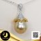 (จี้ไม่รวมสร้อย) จี้ร่มไข่มุกเม็ดเดี่ยว ประดับเพชร 2 สี ไข่มุก South Sea น้ำเค็มคัดเกรด สีทอง-Deep Gold ทรงหยดน้ำ-ไข่ ขนาด 12 mm เกรด AA+ ตัวเรือนจี้ร่ม เงินแท้ 92.5 ชุบทองคำขาว ประดับเพชร CZ 2 สี / 19.5.64