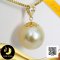 (ไม่รวมสร้อย) จี้ไข่มุก South Sea เม็ดเดี่ยว จุกจี้ดอกลีลาวดีฉลุลายหูจีบทองแท้ 18K ไข่มุก South Sea น้ำเค็มคัดเกรด สีทอง Middle-Deep Gold ทรงหยดน้ำ-ไข่ ขนาด 12 mm เกรด AA+ ตัวเรือน จุกจี้ดอกลีลาวดีฉลุลาย หูจีบ ทองแท้ 18K / 23.5.64